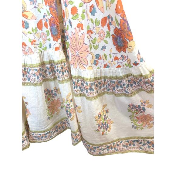 Free People Kelso Maxi Dress Large XL BOHO Peasant Floral Cottagecore Prairie - Picture 9 of 16